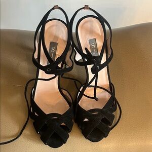 SJP - Black Strappy Heels 8.5